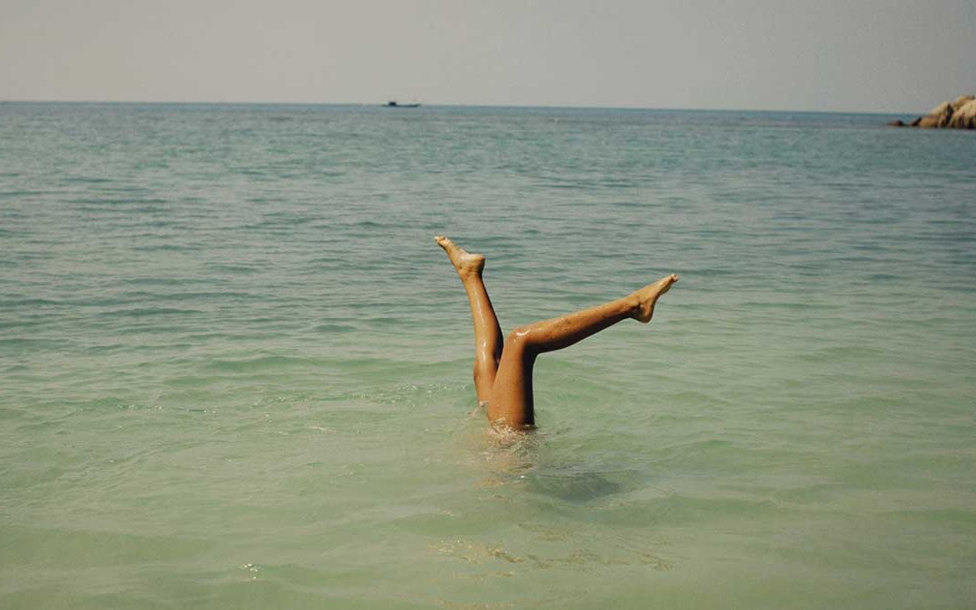 legs in the air after a jump of faith